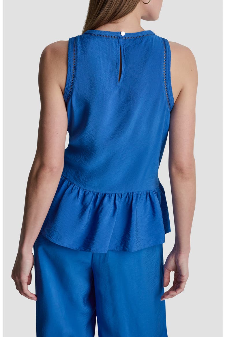 Ladder Lace Detail Sleeveless Top, Alternate, color, COBALT