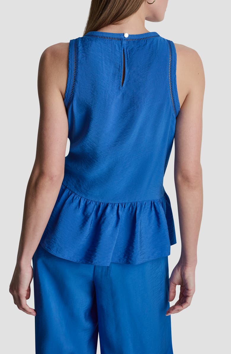 DKNY Ladder Lace Detail Sleeveless Top, Alternate, color, Cobalt