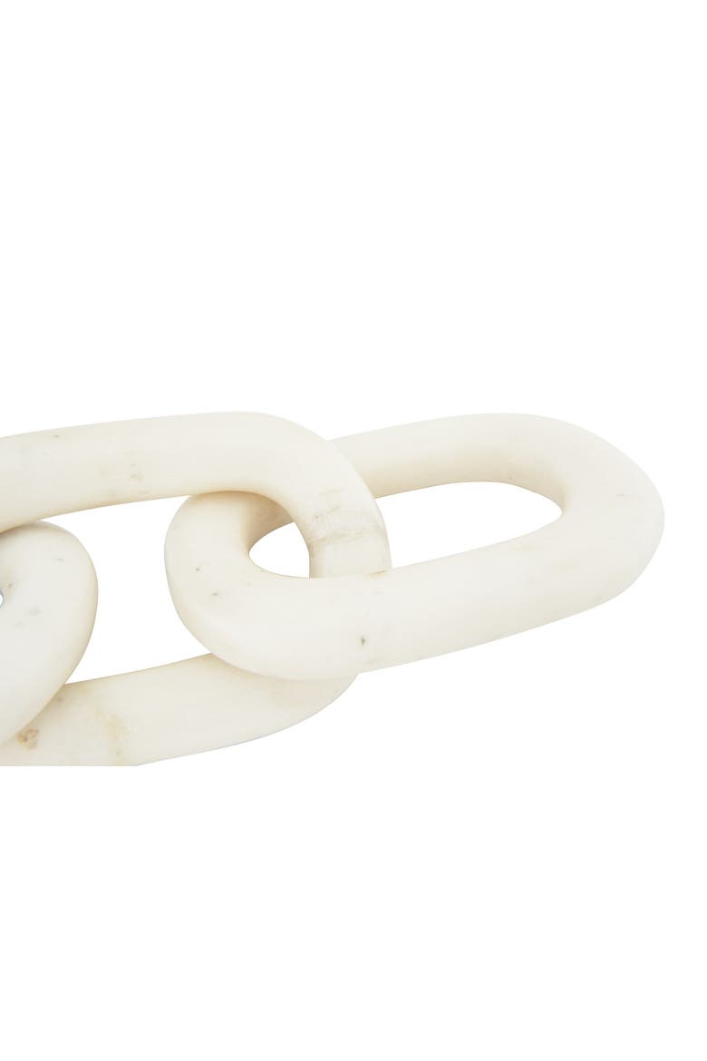 13"L Decorative Marble Chain Link Figurine, Alternate, color, White