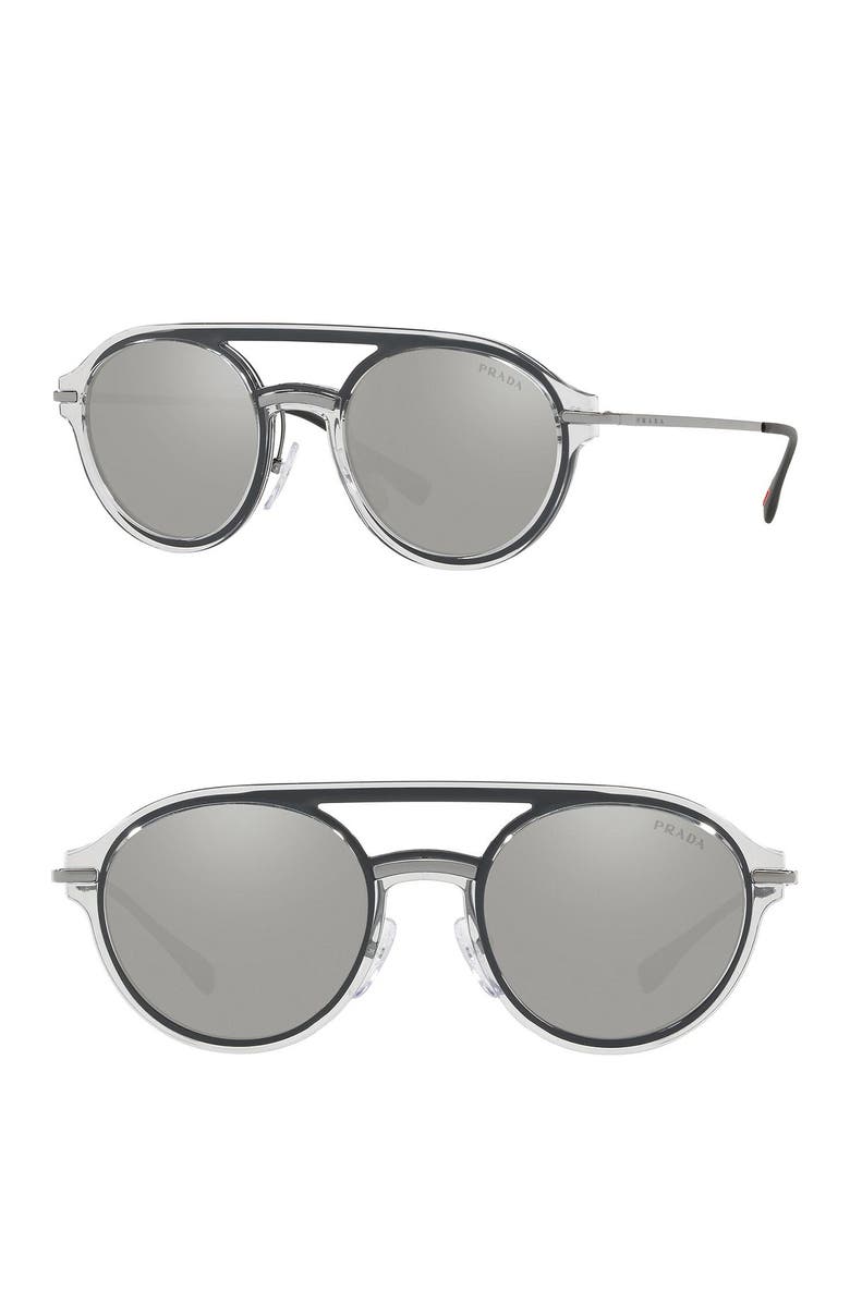 Prada Linea Rossa 51mm Aviator Sunglasses, Main, color,