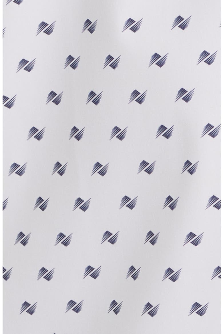 Liam Geo Print Short Sleeve Stretch Nylon Button-Up Shirt, Alternate, color, OPEN WHITE