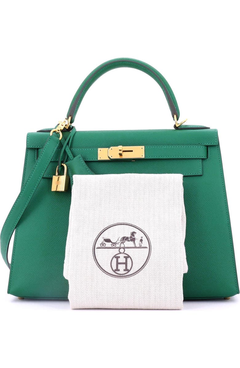 Pre-Owned Hermes Kelly Handbag Green Epsom with Gold Hardware 28, Alternate, color, Vert Vertigo
