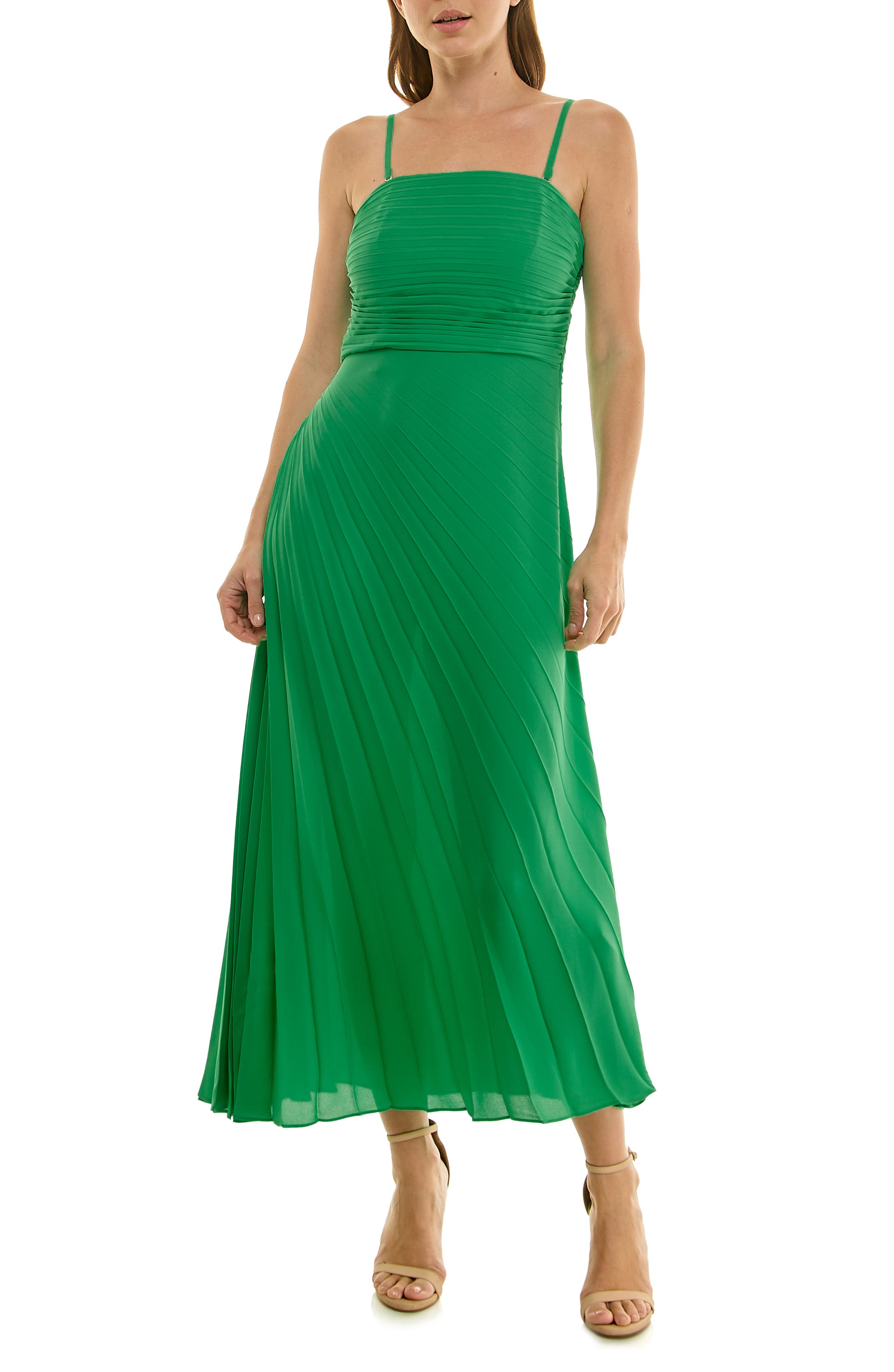 Strapless Pleated Chiffon Maxi Dress - image 3