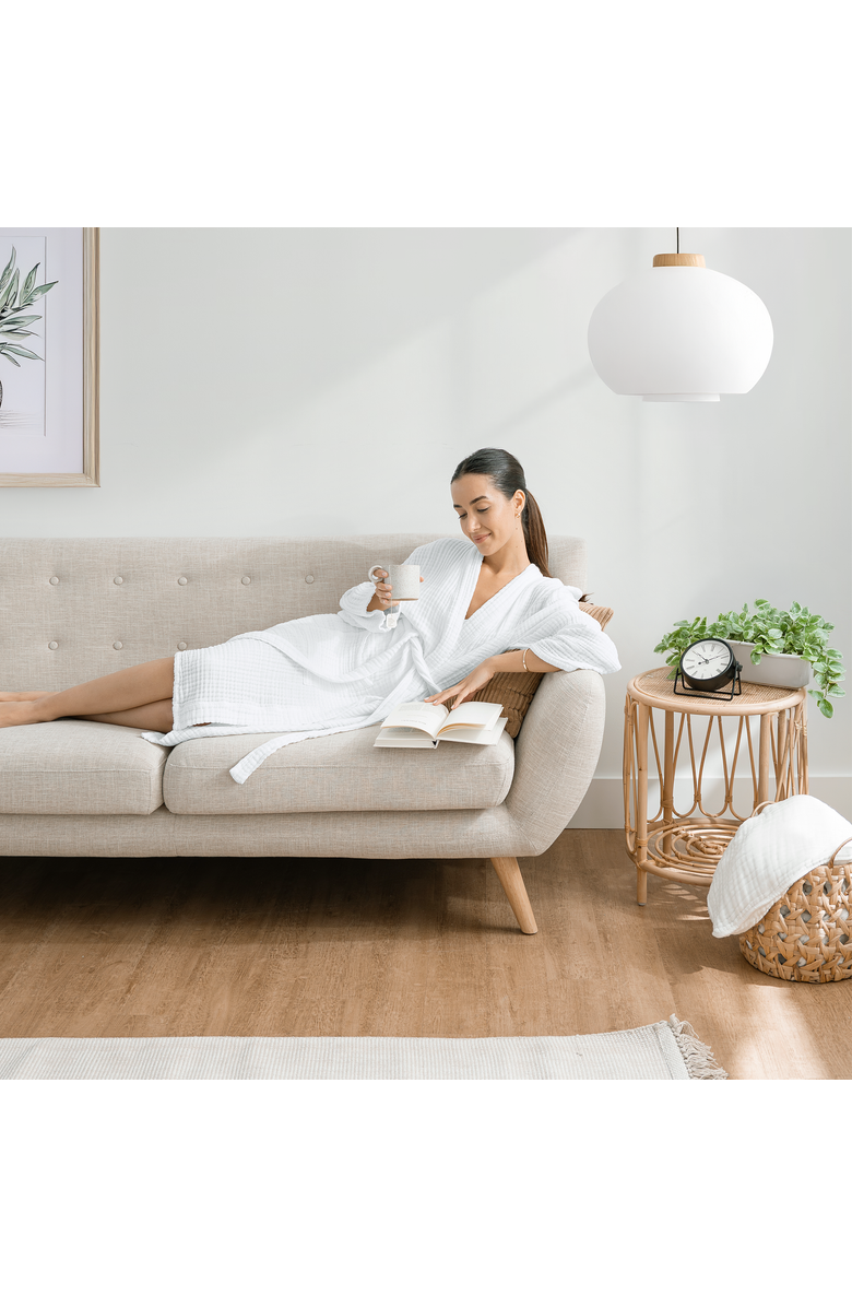 Comfy Cubs Adult Muslin Bathrobe, Alternate, color, White