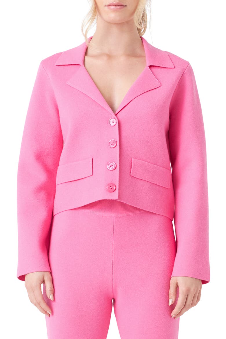 Sweater Blazer, Main, color, PINK