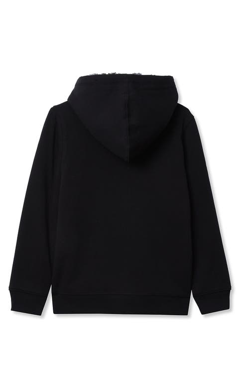 Lands' End Kids High Pile Lined Zip Hoodie In Black