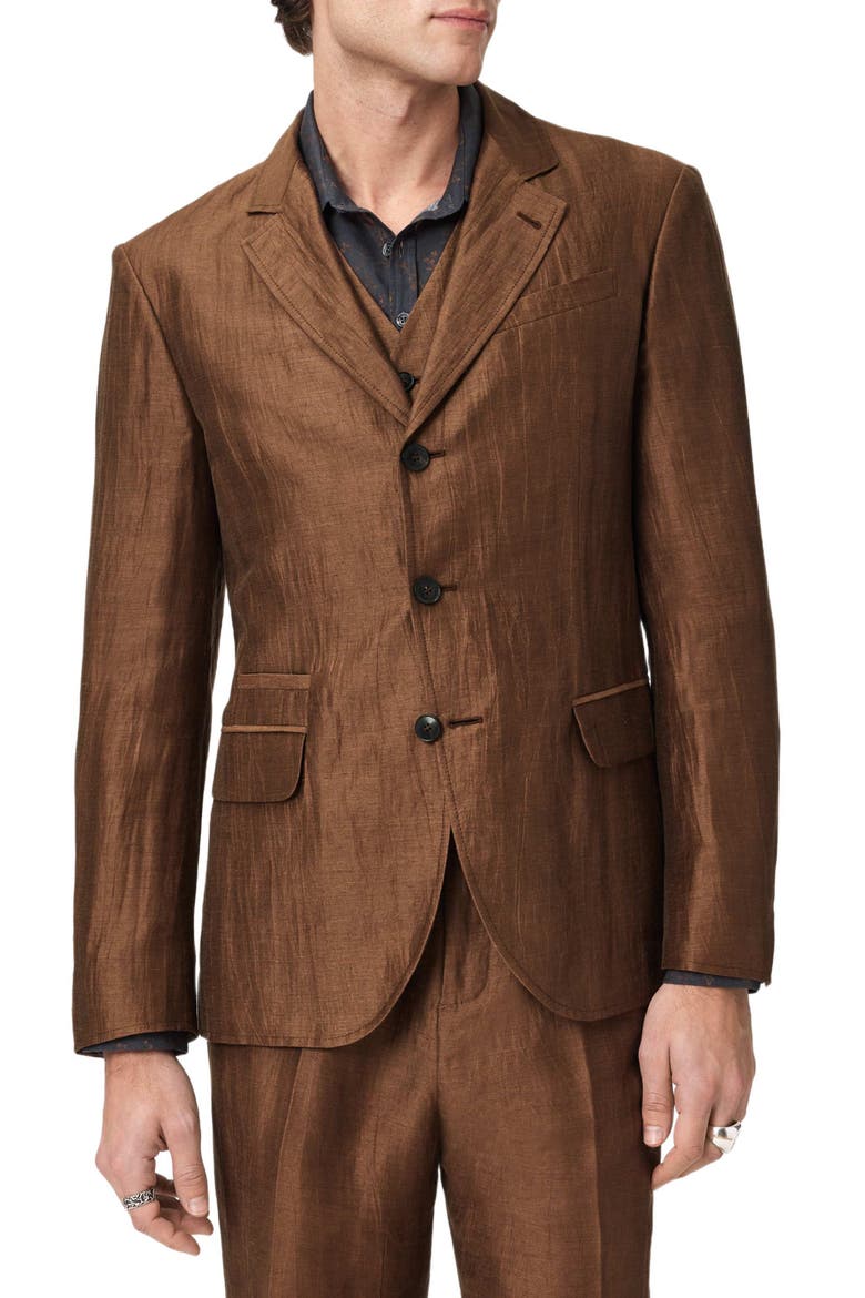 Rind Linen Blend Jacket, Main, color, CLAY BROWN