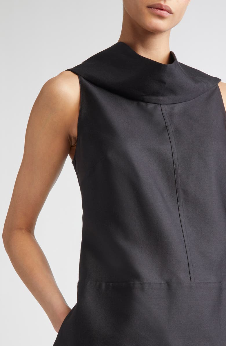 Brandon Maxwell The Bowie Wool & Silk Draped Top, Alternate, color, Black