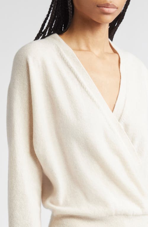 Lafayette 148 New York Draped Cashmere Sweater In White