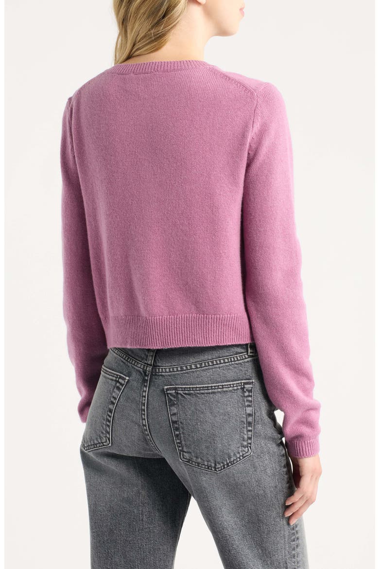 Clara Cashmere Crew Cardigan, Alternate, color, NARCISSUS