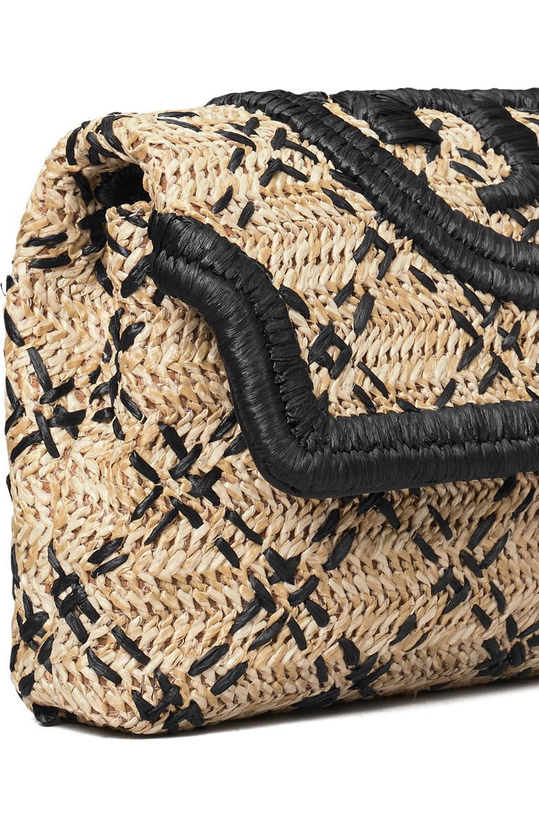 Tory Burch Small Fleming Straw Clutch, Alternate, color,