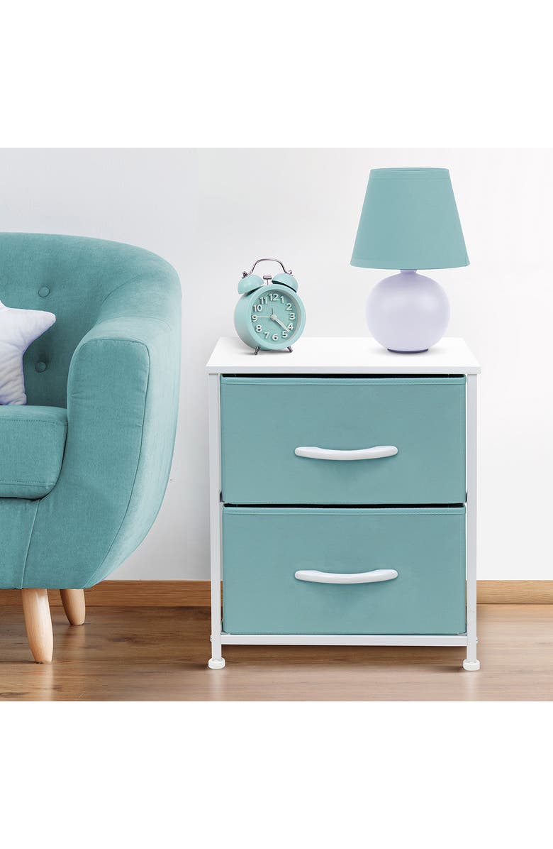 SORBUS 2-Drawer Chest Dresser, Alternate, color, Aqua