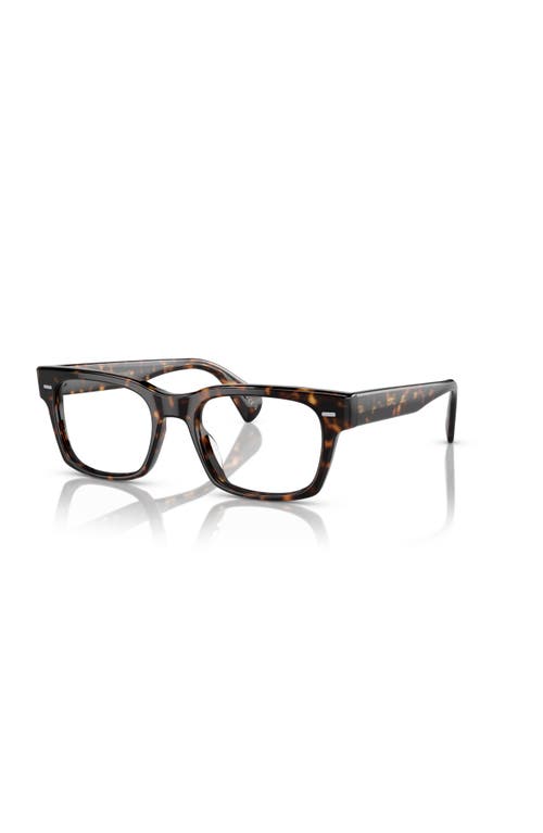 Oliver Peoples 51mm Square Optical Glasses In Brown