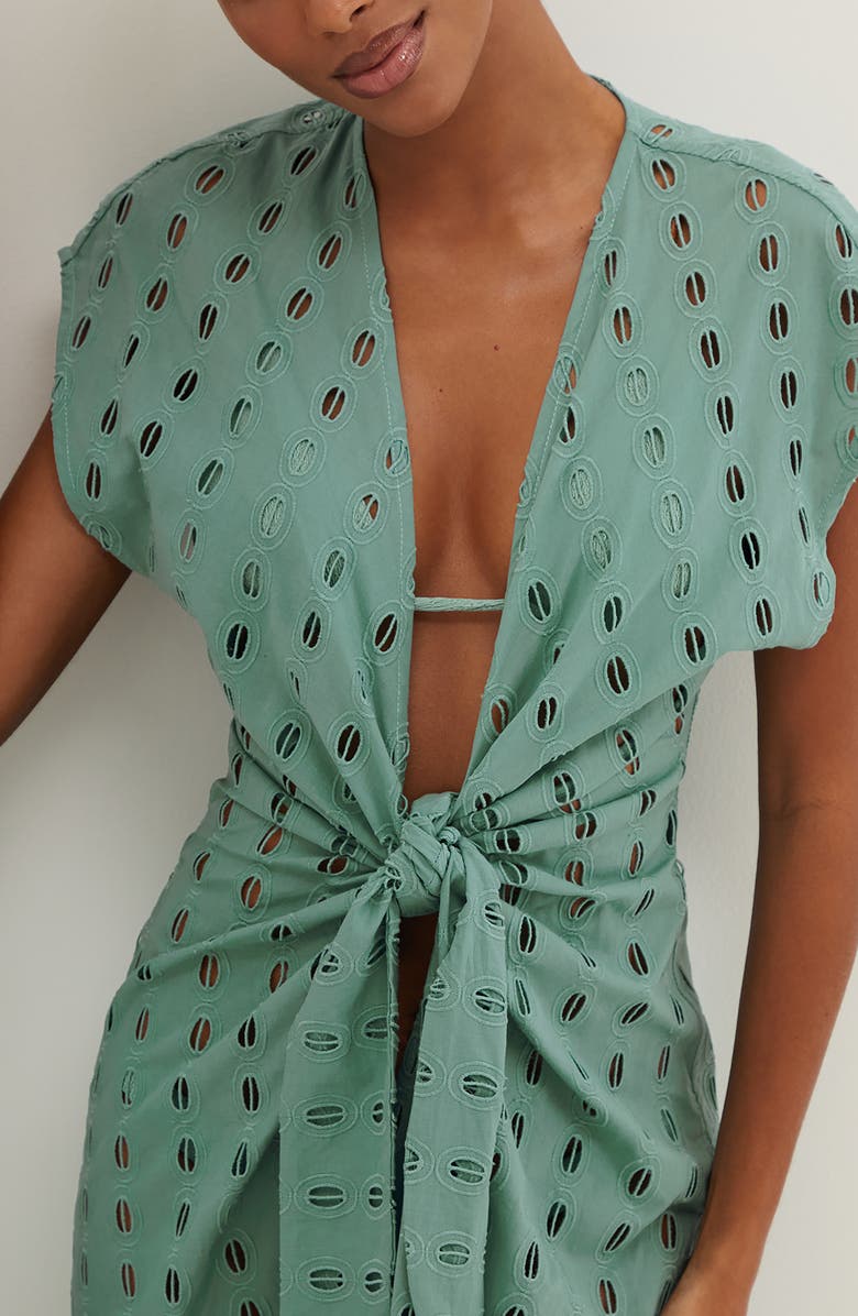 ViX Paula Hermanny Sasha Eyelet Cover-Up Maxi Dress, Alternate, color, 