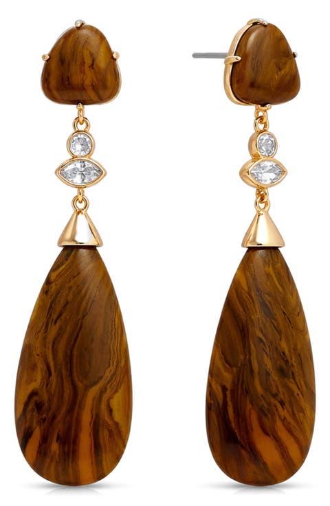 Tiger's Eye Solstice Drop Earrings