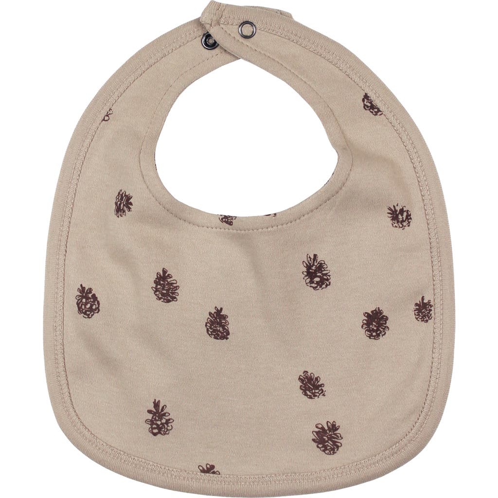 L'ovedbaby Print 2-layer Reversible Organic Cotton Bib In Brown
