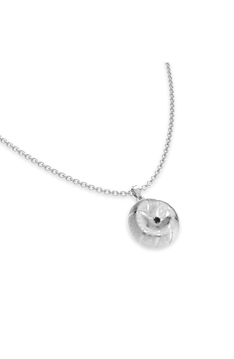 PASCAL The Basketball Crooked Ball Diamond Necklace, Alternate, color, Silver / Black Diamond