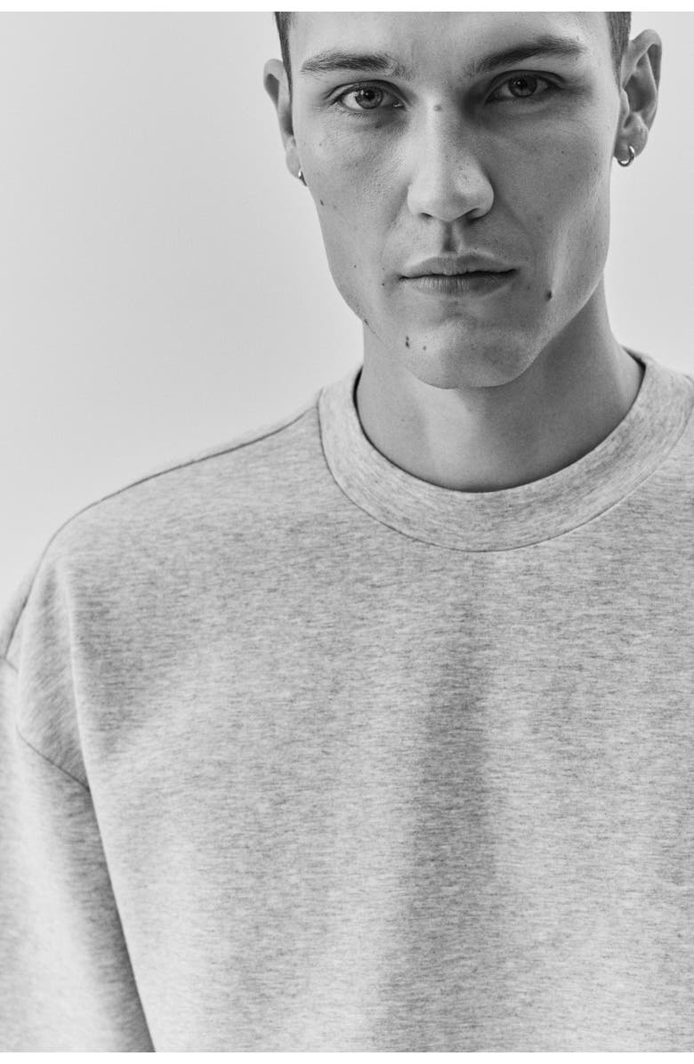 H&M Oversized Fit Scuba Knit T-shirt, Alternate, color, Light Gray Melange