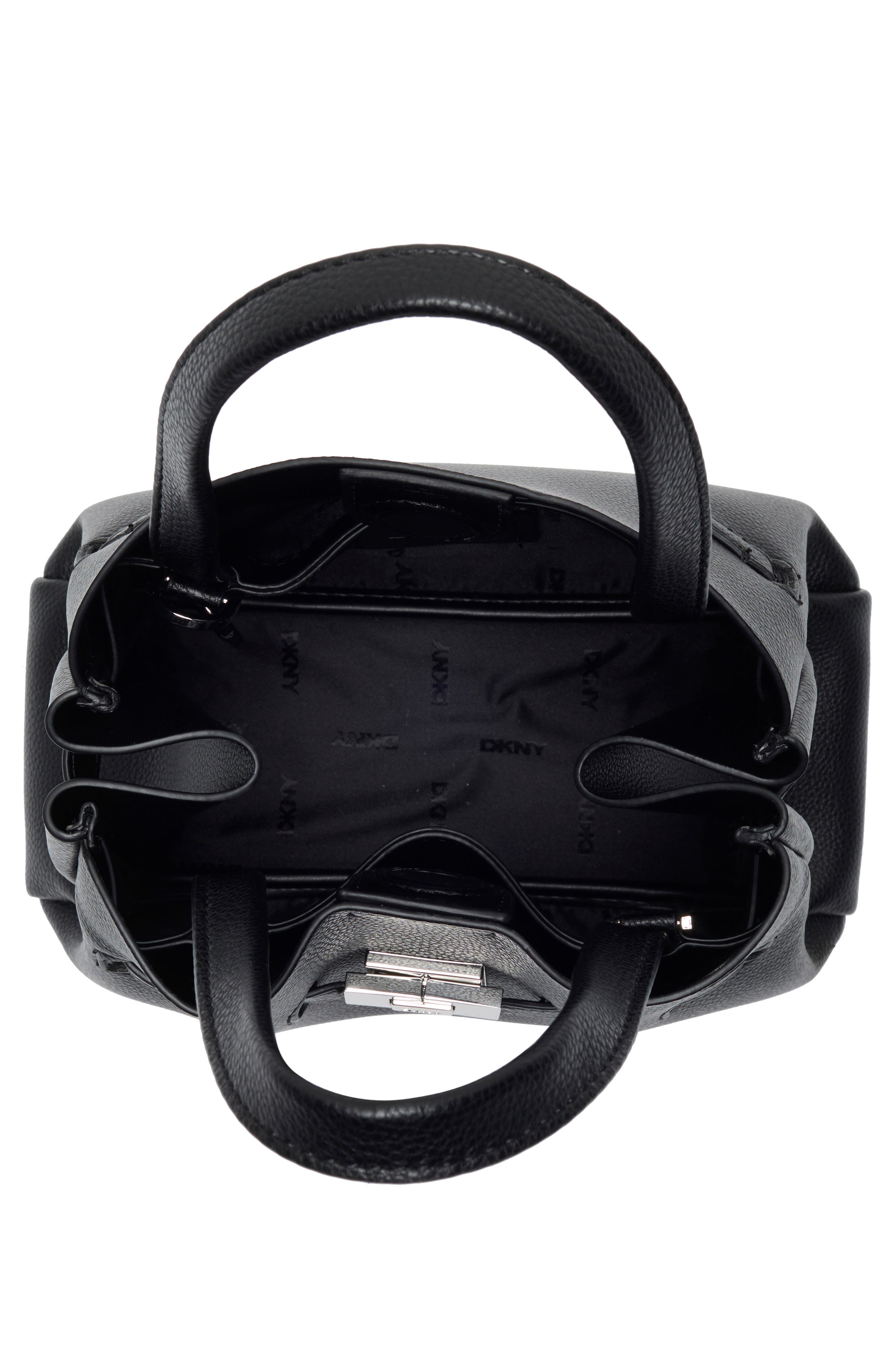 DKNY Bryar Small Satchel, Alternate, color, Black/ Silver