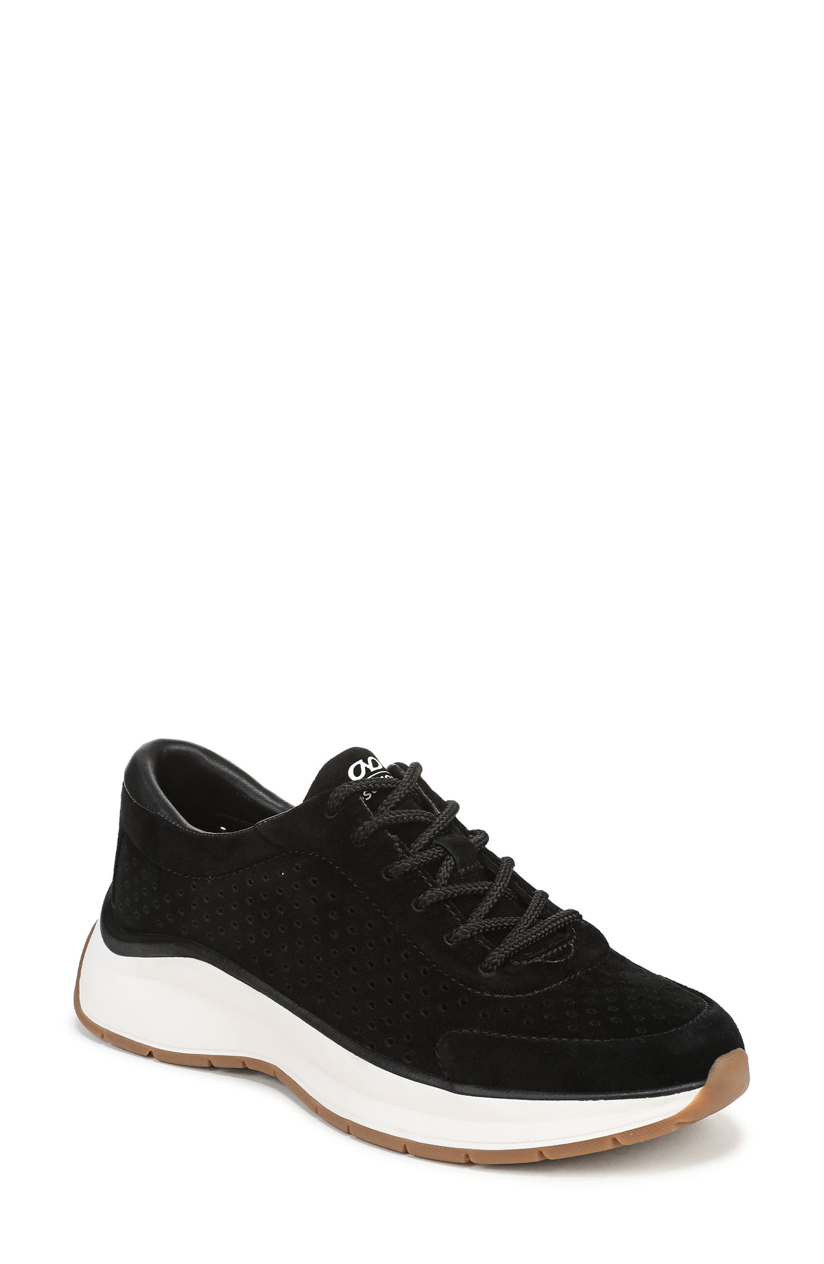 Naturalizer Perforated Sneaker, Main, color, Black