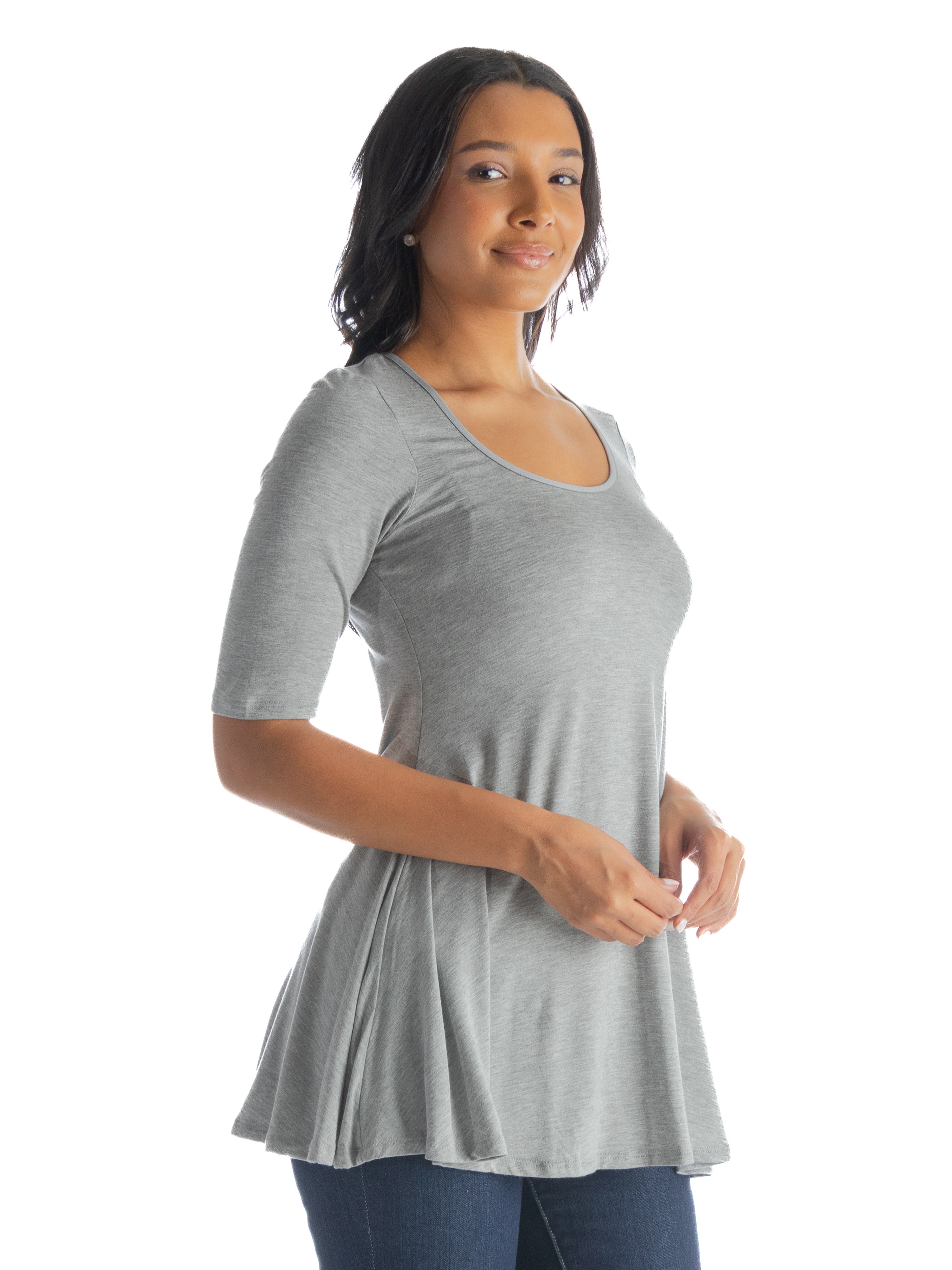 Elbow Sleeve Swing Tunic Top - image 4