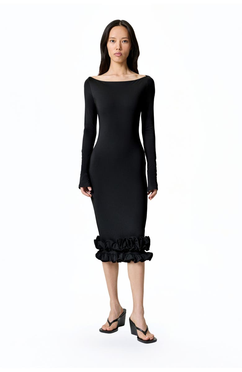 Nocturne Jersey Maxi Dress with Ruffle Detail, Alternate, color, 