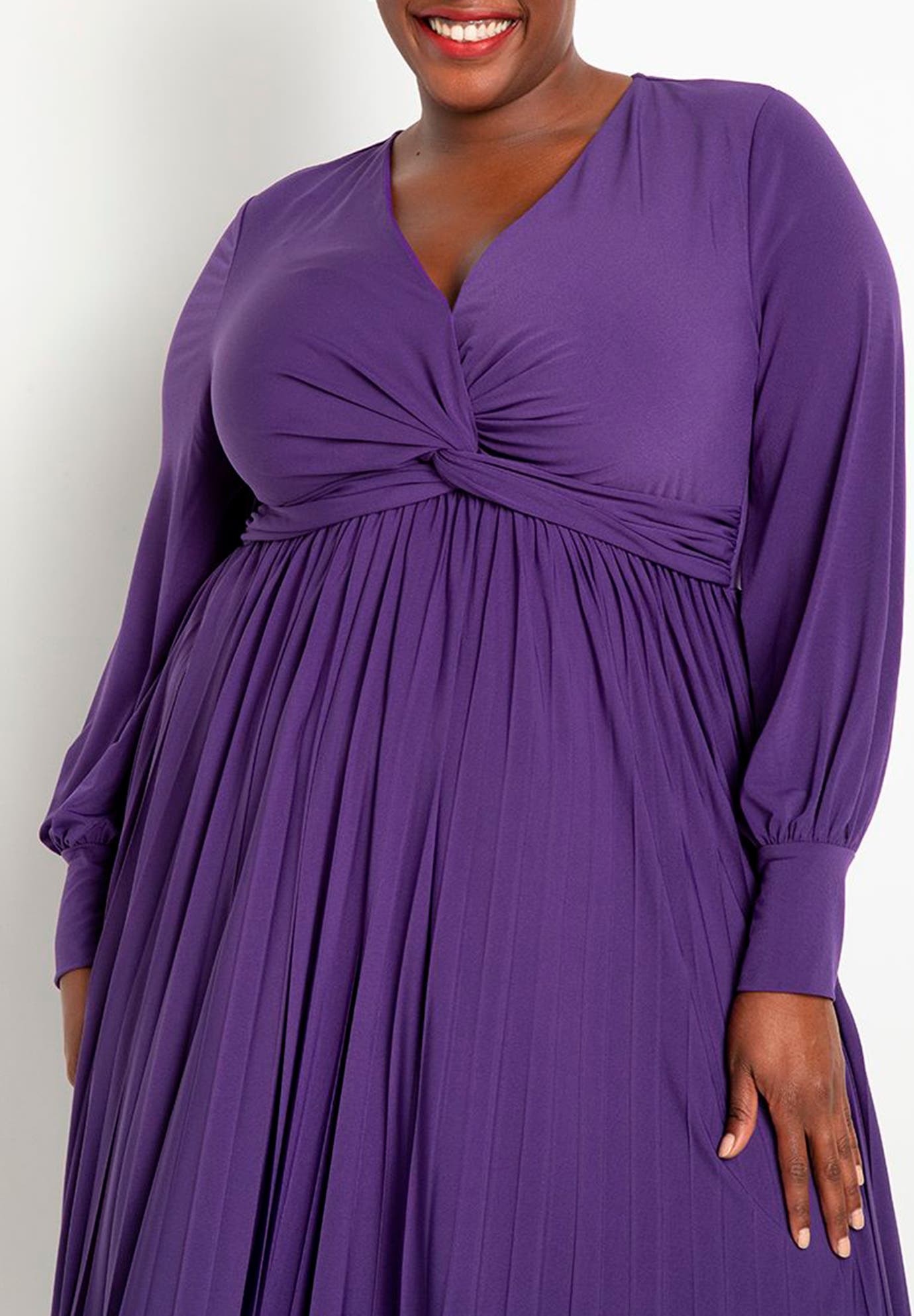 Knot Front Pleated Skirt Dress - image 2