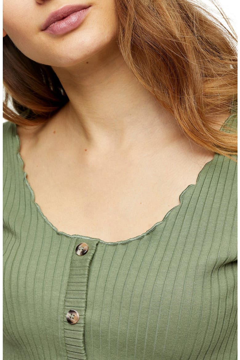 Lettuce Edge Button-Up Cardigan, Alternate, color, OLIVE