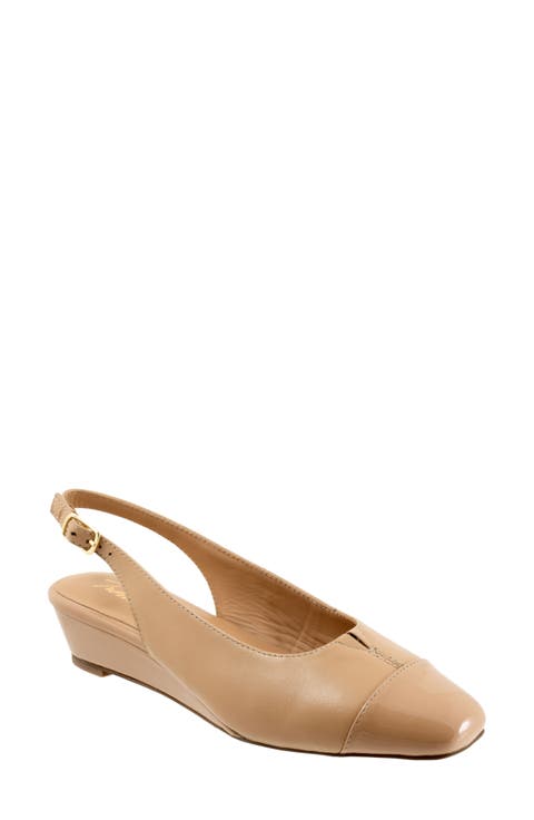 Dea Slingback Cap Toe Wedge Pump (Women)