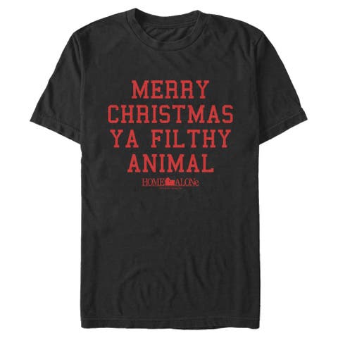 Men's Home Alone Merry Christmas Ya Filthy Animal  Graphic T-Shirt
