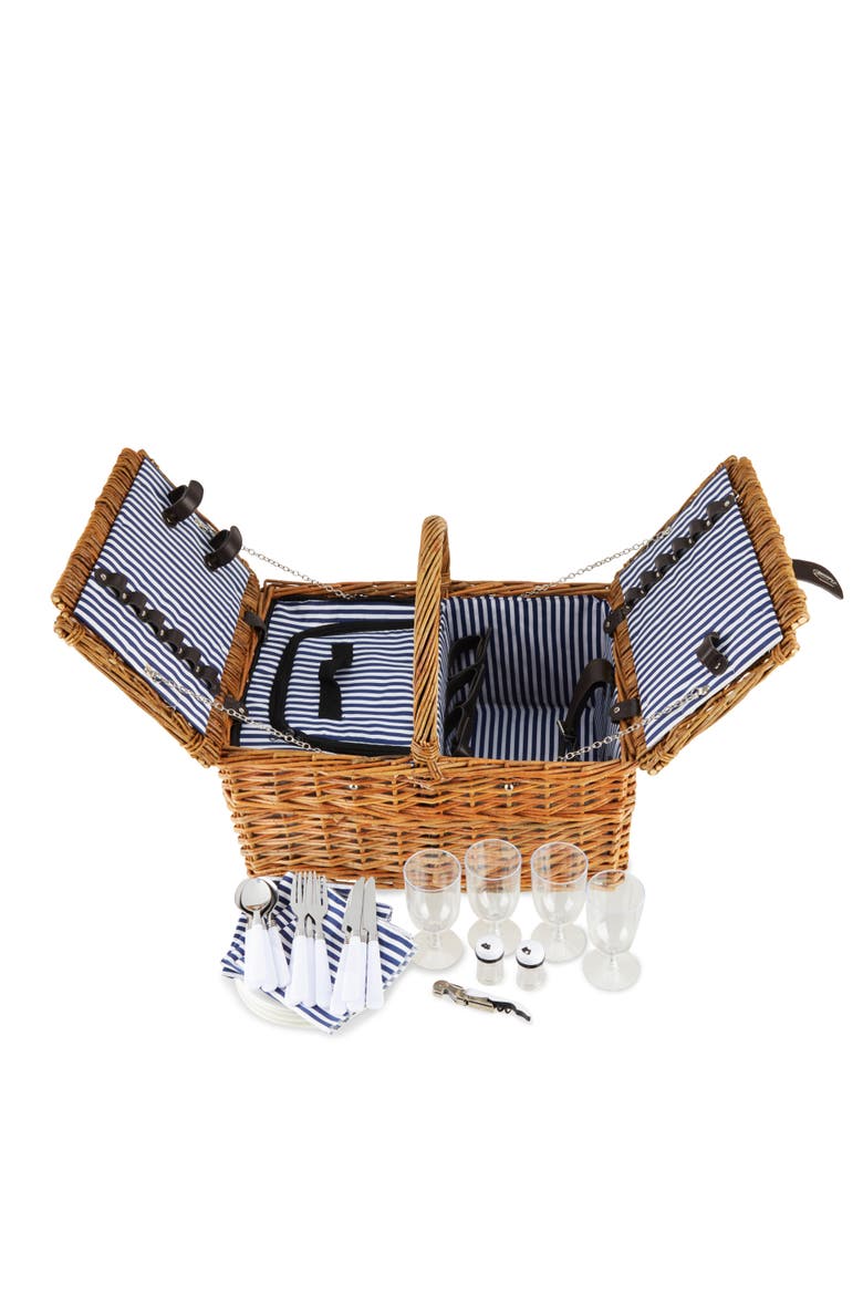 Cape Cod Wicker Picnic Basket Set, Main, color, Brown