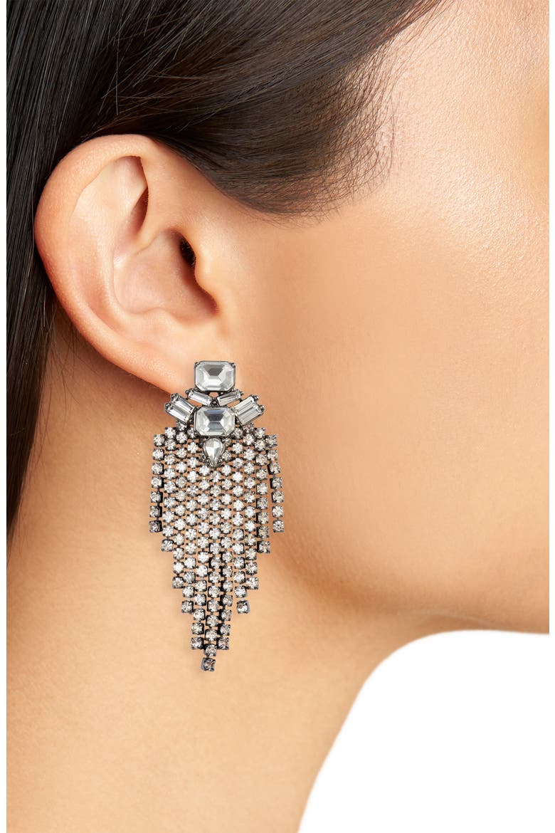 The Showstopper Earrings, Alternate, color, SILVER/ CLEAR