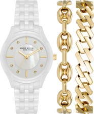 Anne Klein Three-Hand Quartz Bracelet Watch & Bracelet Set