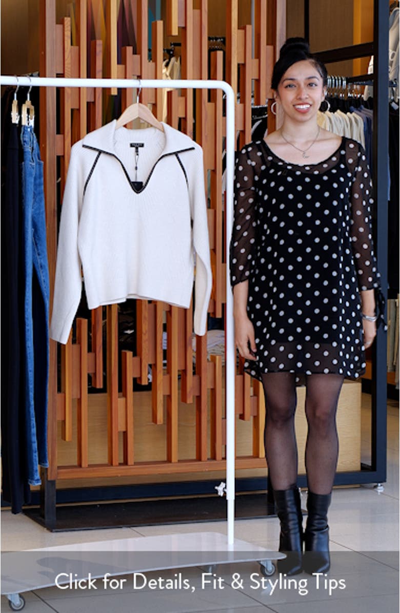 Caterina Faux Leather Piped Trim Polo, sales video thumbnail