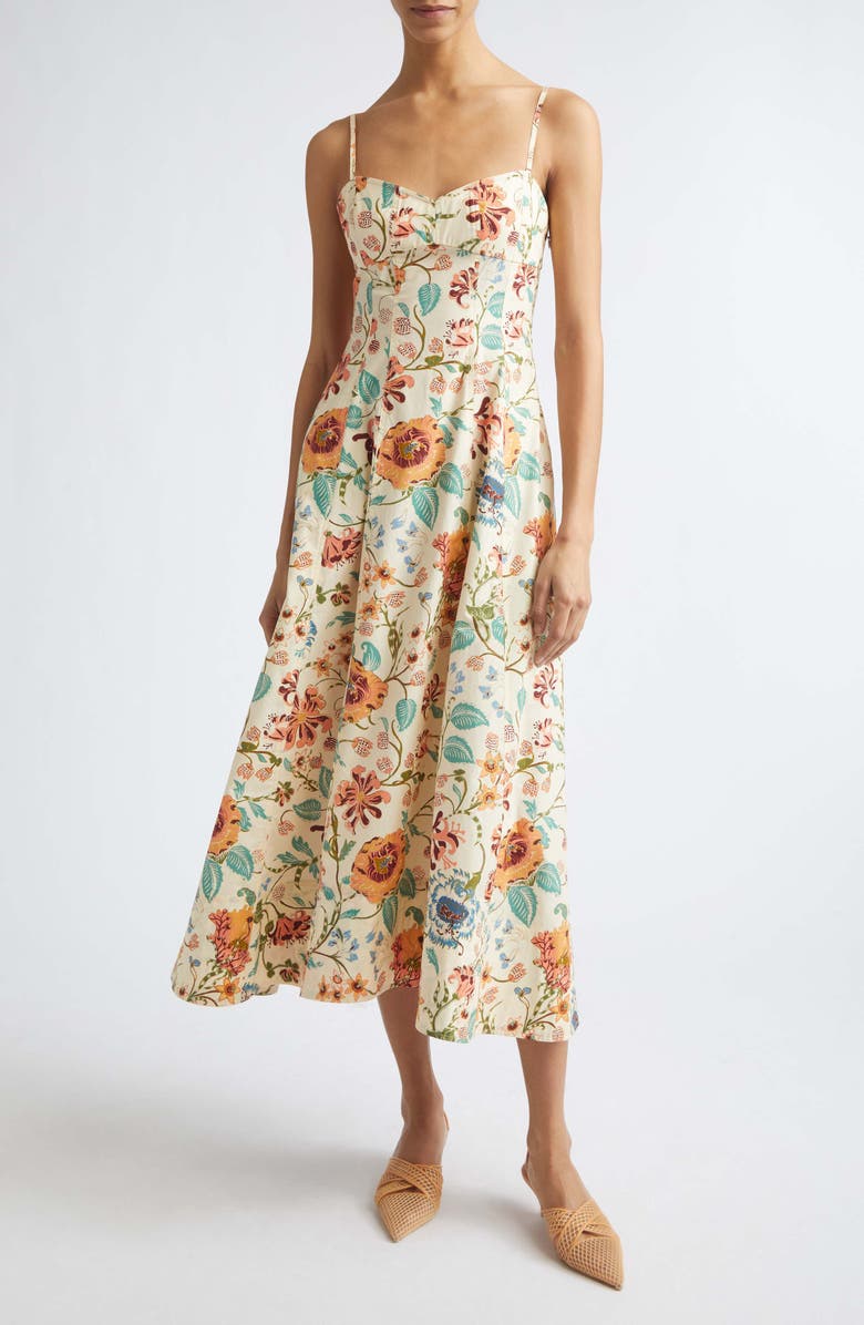 Ulla Johnson Fiora Floral Cotton Dress, Main, color, Abalone