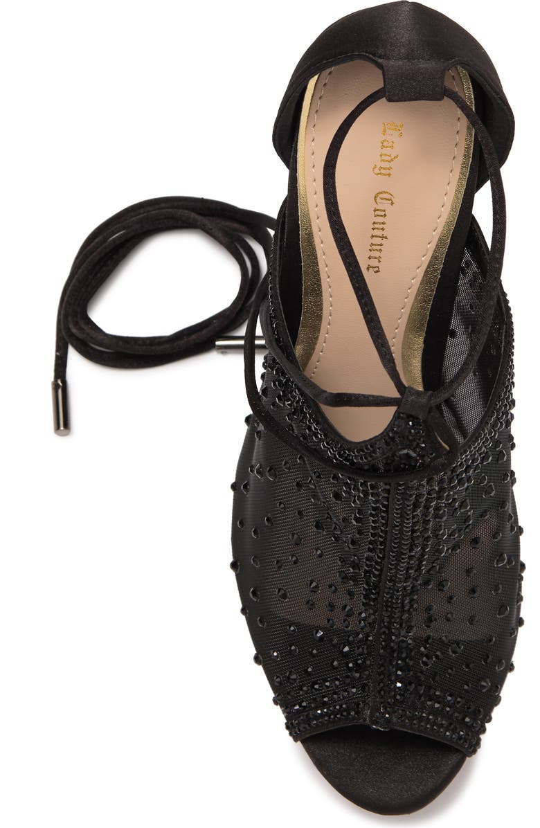 LADY COUTURE Embellished Mesh Ankle Wrap Pump, Alternate, color,