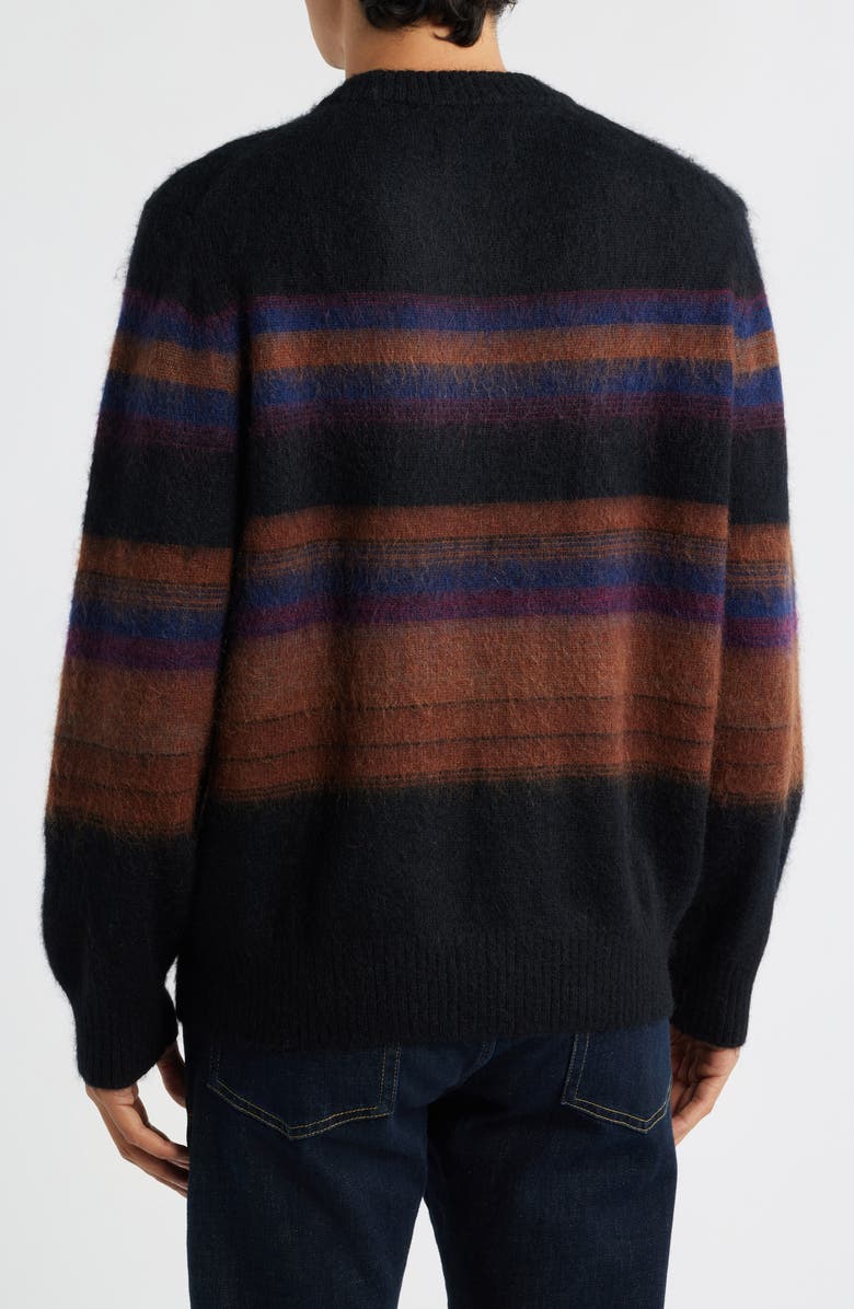 Wax London Wilde Brush Stripe Wool Blend Crewneck Sweater, Alternate, color, Black / Dark Multi