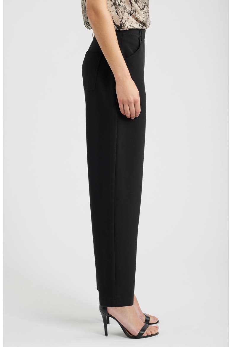 Flat Front Barrel Leg Pants, Alternate, color, ANNE BLACK