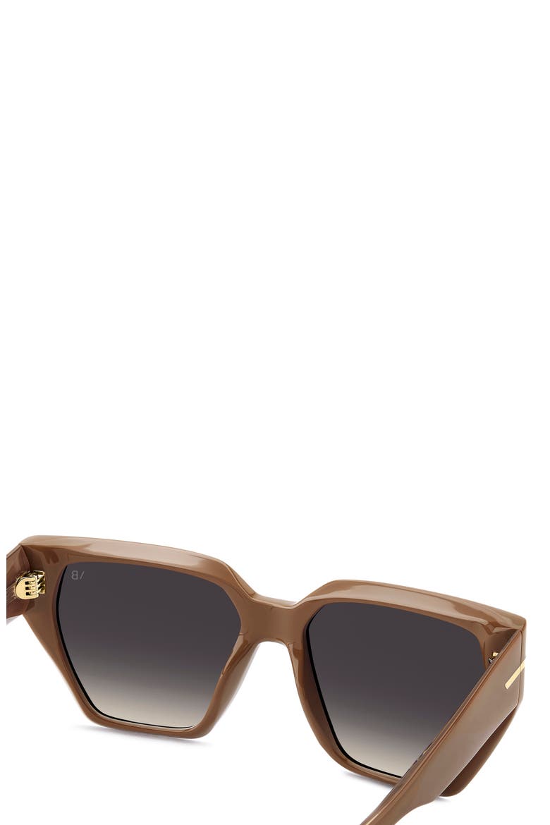 57mm Gradient Square Sunglasses, Alternate, color, BROWN/ VIOLET SF
