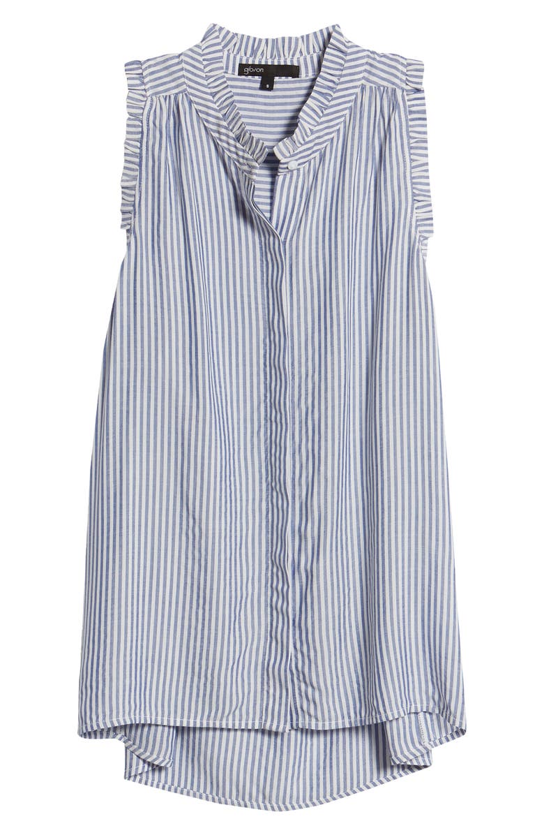 GIBSONLOOK Gibson x International Women's Day Living in Yellow Ruffle Trim Front Button Sleeveless Top, Alternate, color,