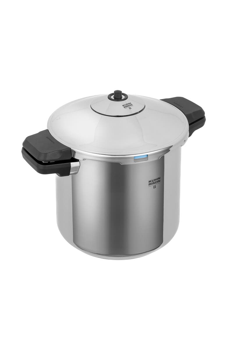 Kuhn Rikon Duromatic INOX Dual handle Stovetop Pressure Cooker, 7.4-Quart, Main, color, Silver