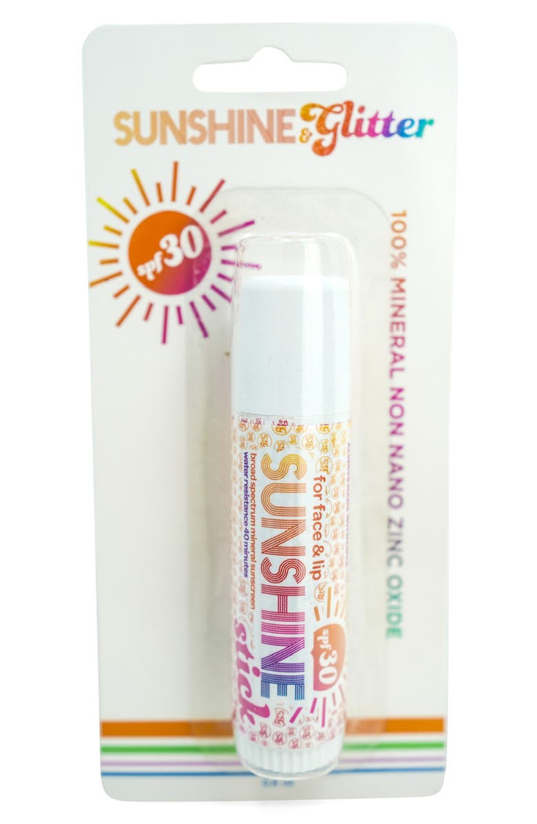 Sunshine & Glitter Kids' All-Natural Mineral SPF 30 Sunscreen Stick, Alternate, color, White