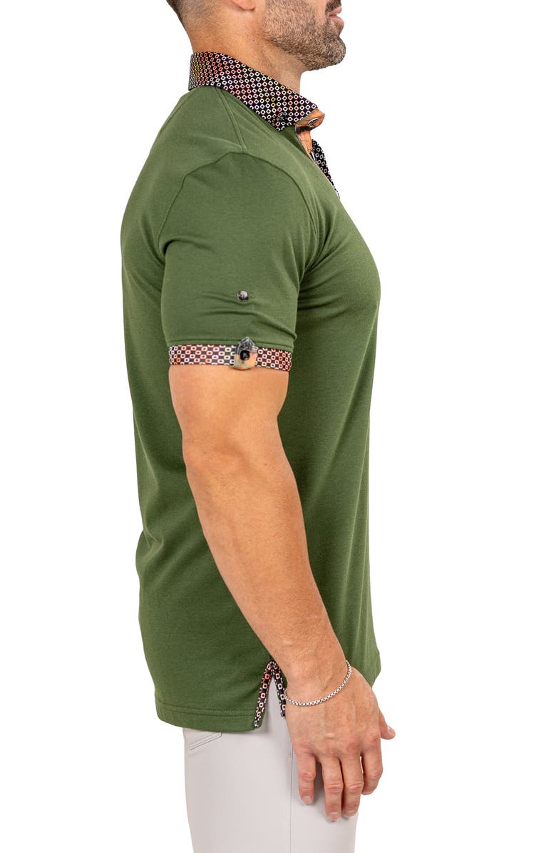 Maceoo Newton Marthyr0033 Green Button-Down Piqué Polo, Alternate, color, Green