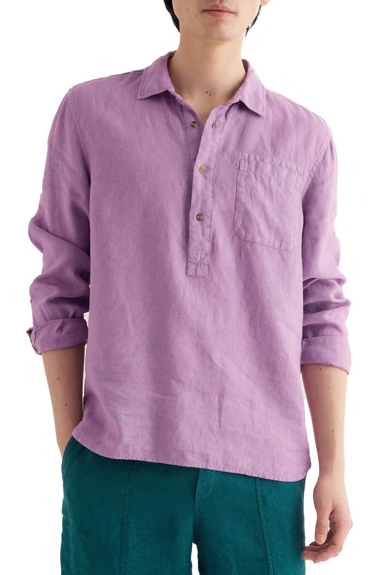 Artists Linen Shirt, Main, color, LILAC