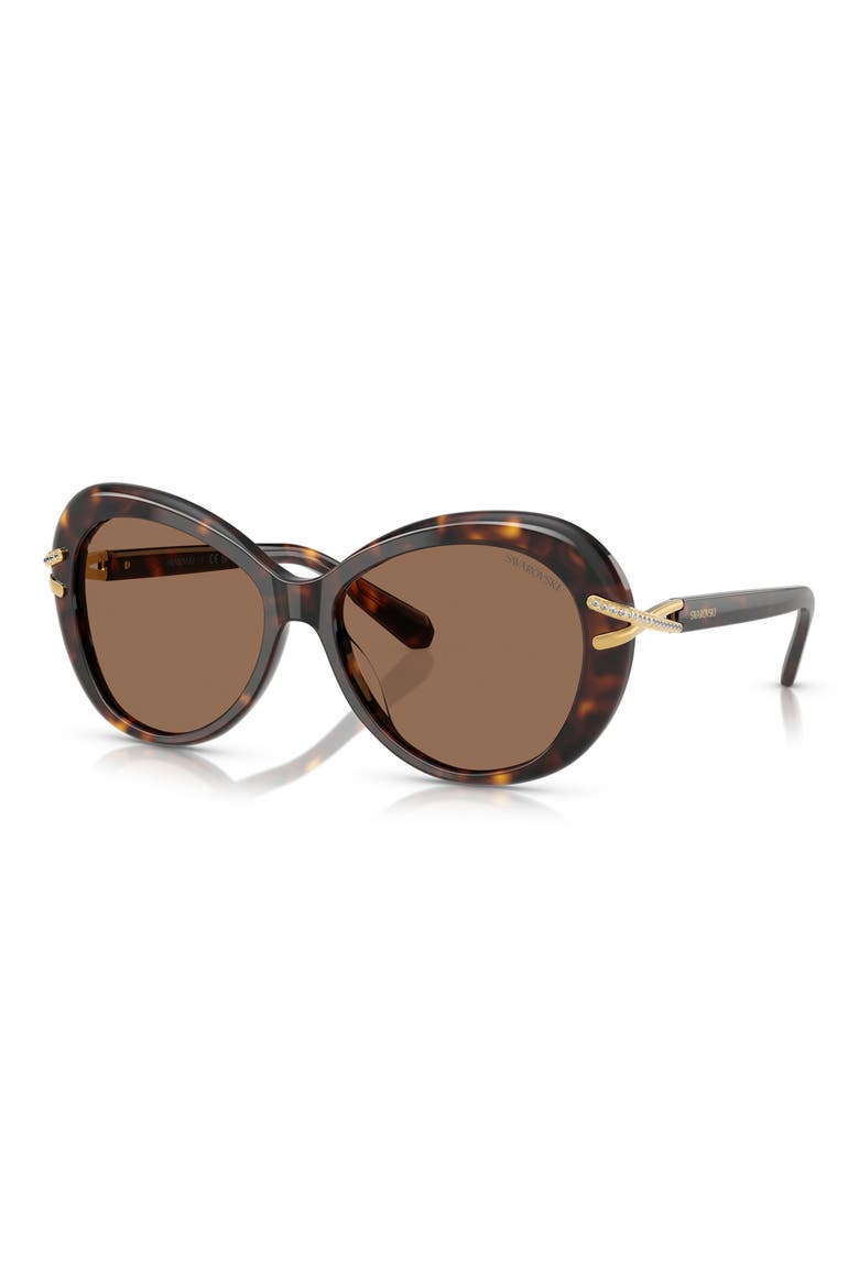 56mm Butterfly Sunglasses, Alternate, color, HAVANA
