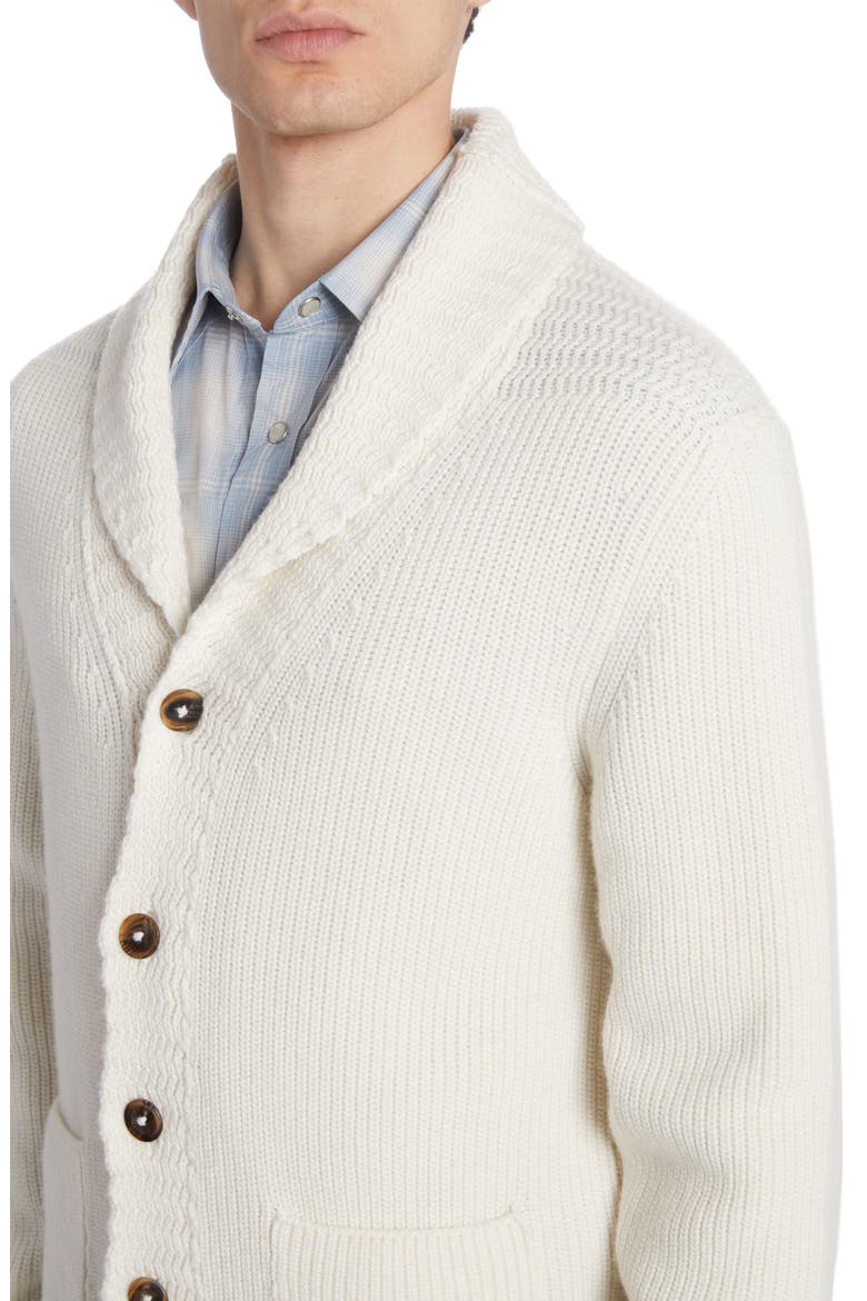 Shawl Collar Cashmere Cardigan, Alternate, color, CREAM WHITE