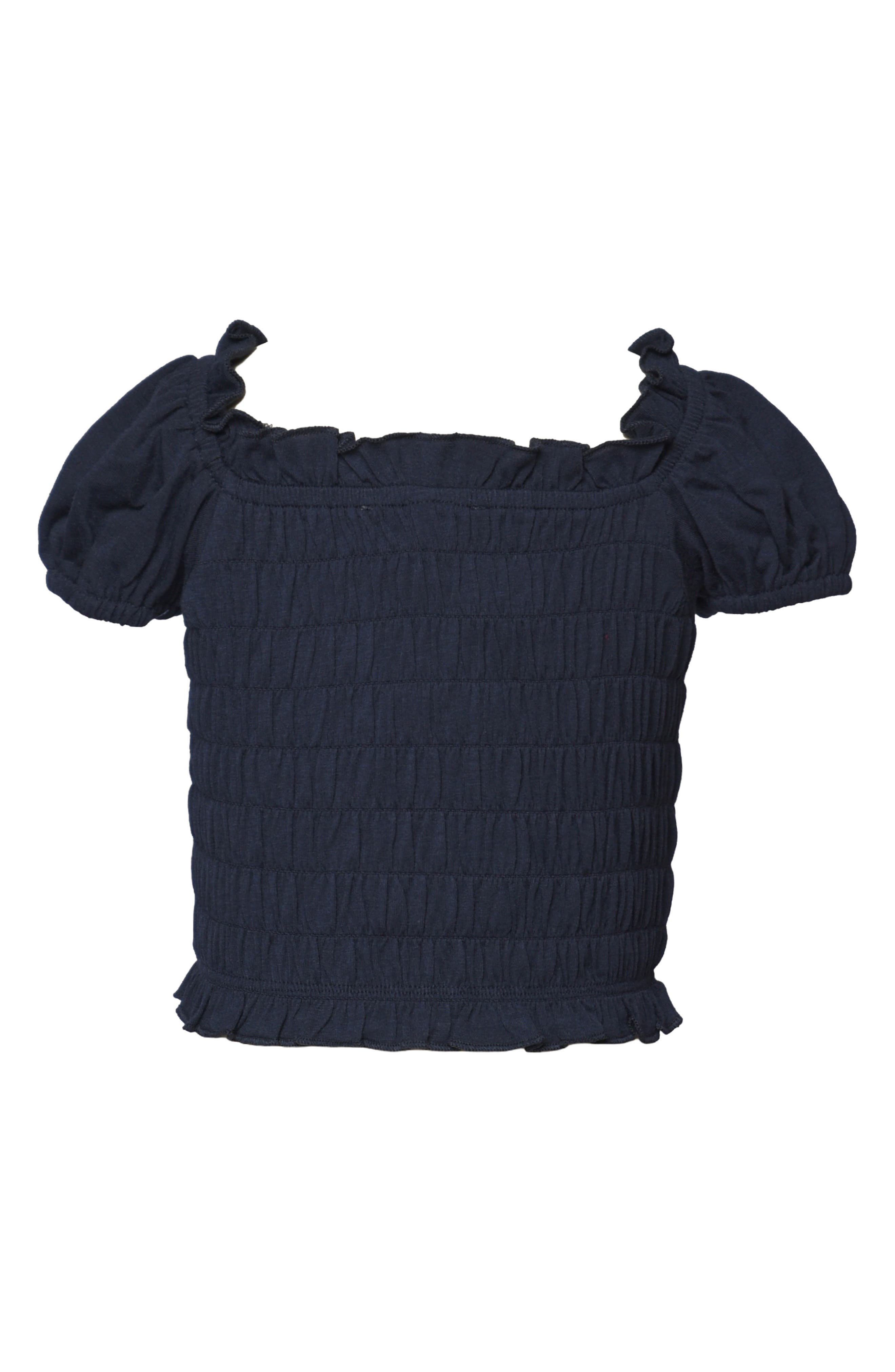 Sara Sara Kids' Smocked Puff Sleeve Top | Nordstromrack
