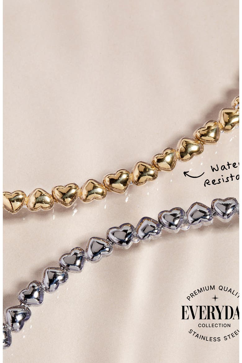Heart Tennis Bracelet, Alternate, color, Gold