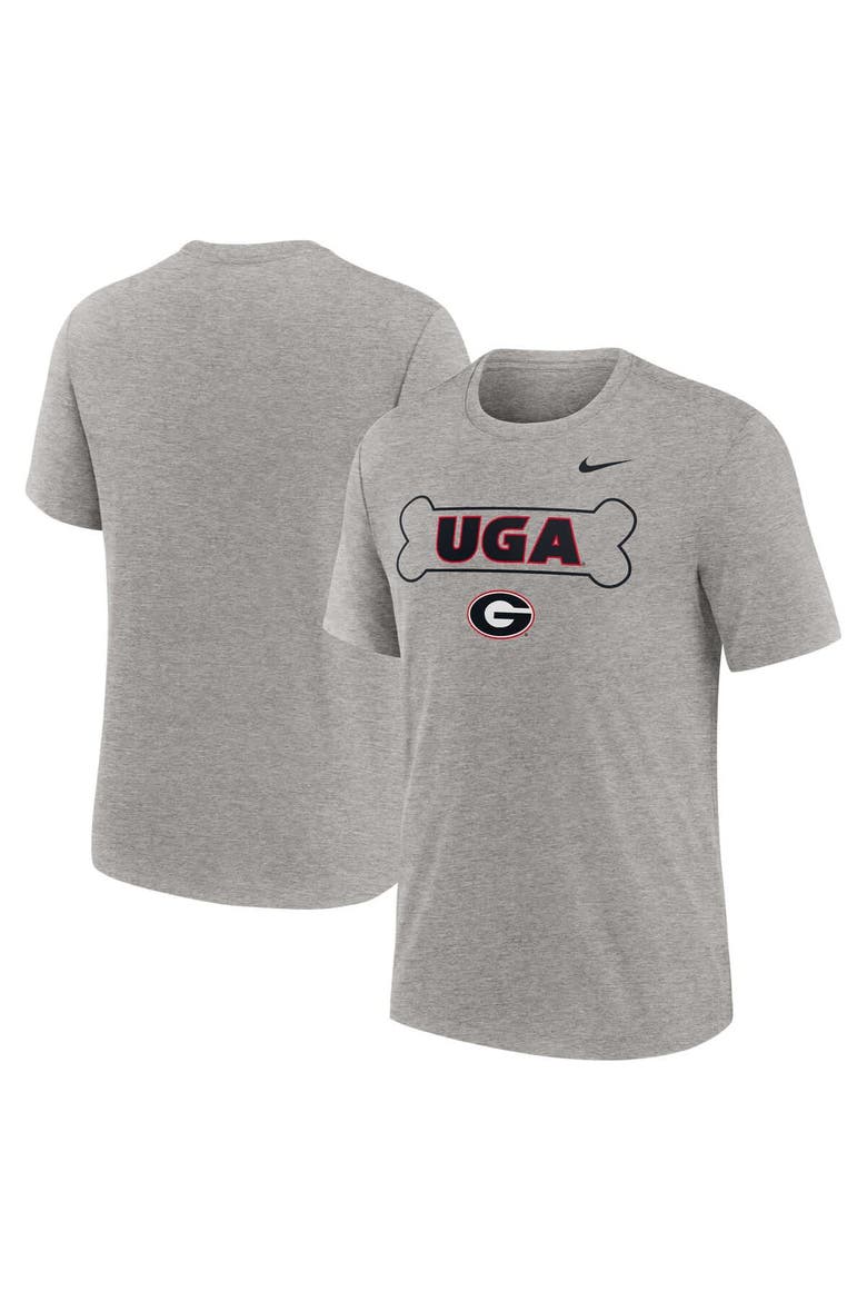 Men's Nike Heather Gray Georgia Bulldogs Campus Local Tri-Blend T-Shirt, Alternate, color, Heather Gray