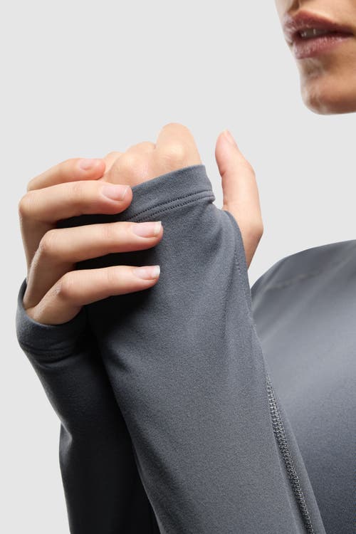 Peloton Active Brushed Jersey Long Sleeve In Gray